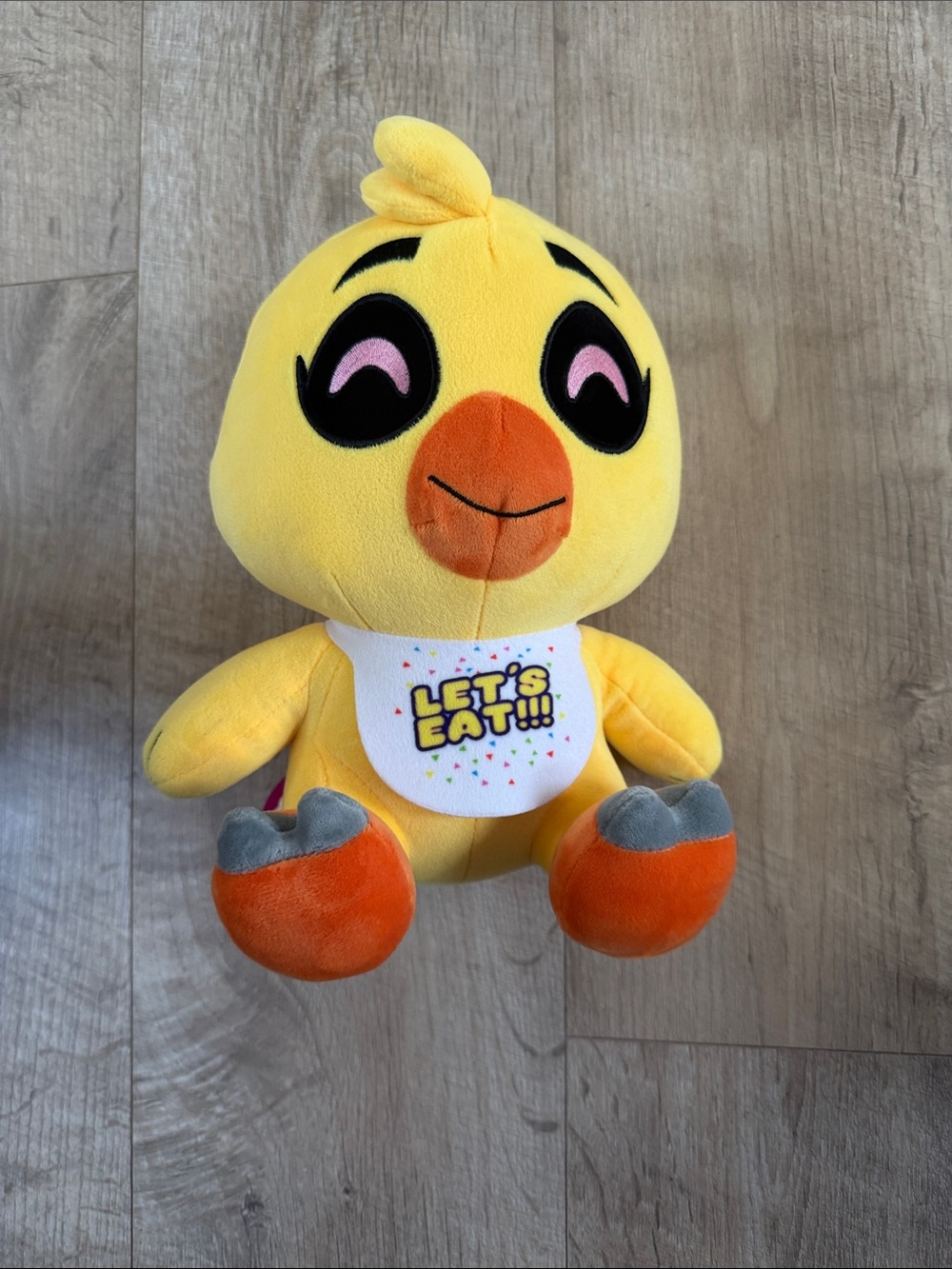 Yellow Plush Chick Pet Toy with 'LET'S EAT!!!' Bib